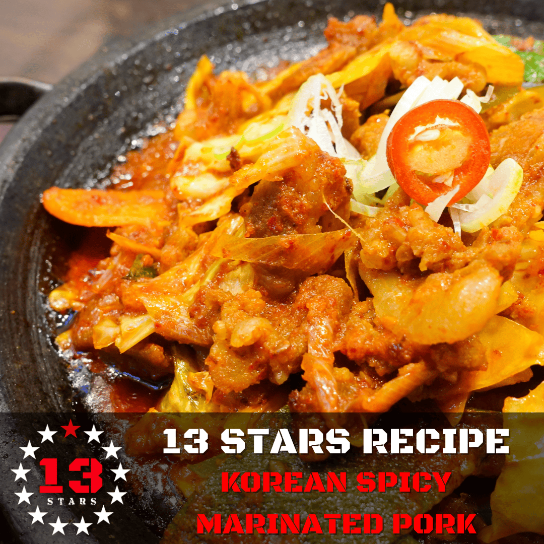 13 Stars Hot Sauce - Recipes - Korean Spicy Marinated Pork