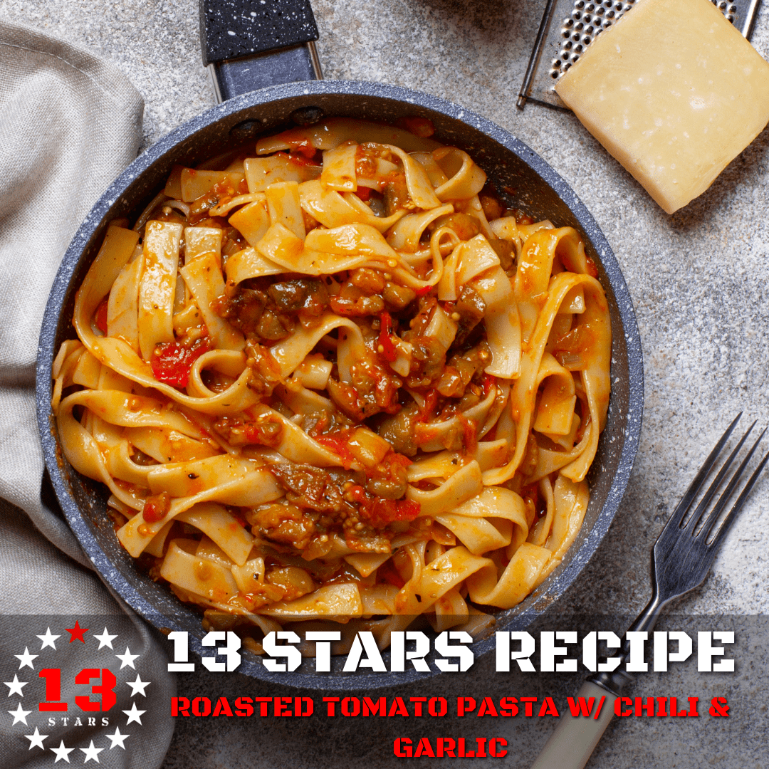 Roasted Tomato Pasta w/ Chili & Garlic - 13 Stars Hot Sauce