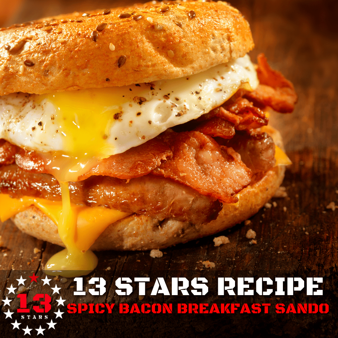 Spicy Bacon Breakfast Sandwich - 13 Stars Hot Sauce