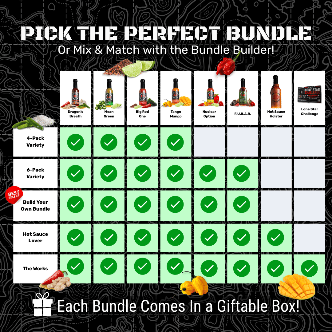 4 - Pack Variety Bundle - 13 Stars Hot Sauce