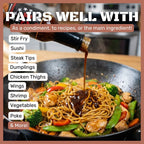Dragon's Breath being poured over a stir-fry dish with text about its uses.